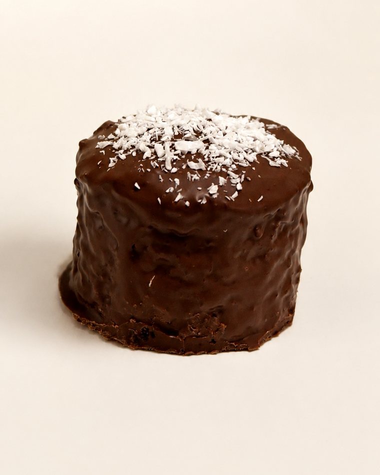 Mini cake de prestígio finalizado com coco ralado